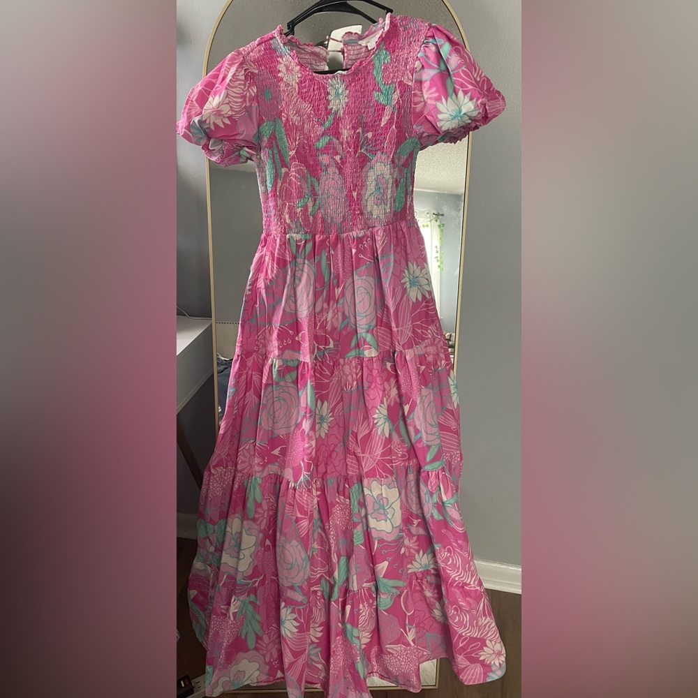 Floral Print Poplin Maxi Dress